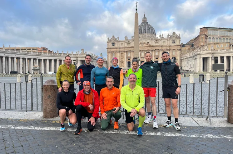 Beim Sightjogging am Samstagmorgen geht es auf Wunsch bis zum Vatikan...(März 2024)