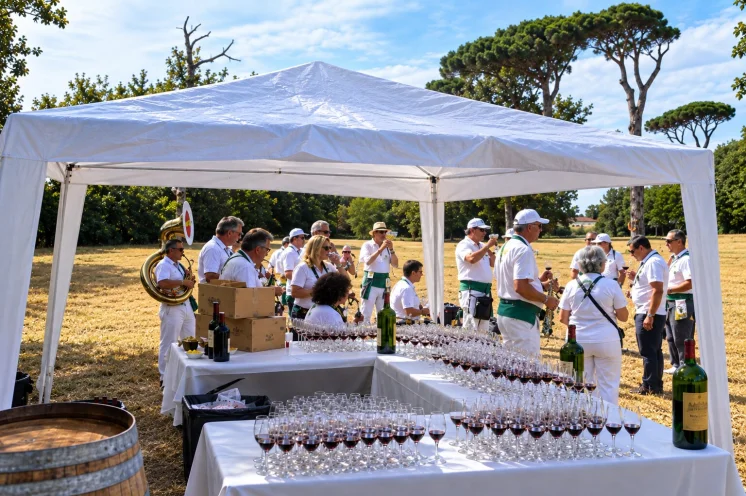 Ein typischer "Verpflegungsstand" beim Médoc Marathon 