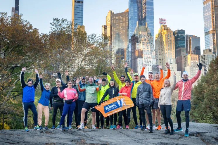 In kleiner Runde beim größen Marathonevent der Welt