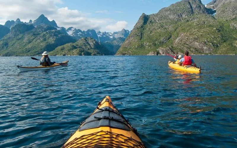 Kajaktour in den Trollfjorden, Wanderung Keiservarden