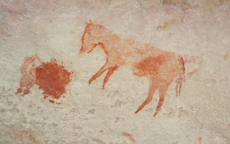 Wanderung zu Zeichnungen der Khoisan