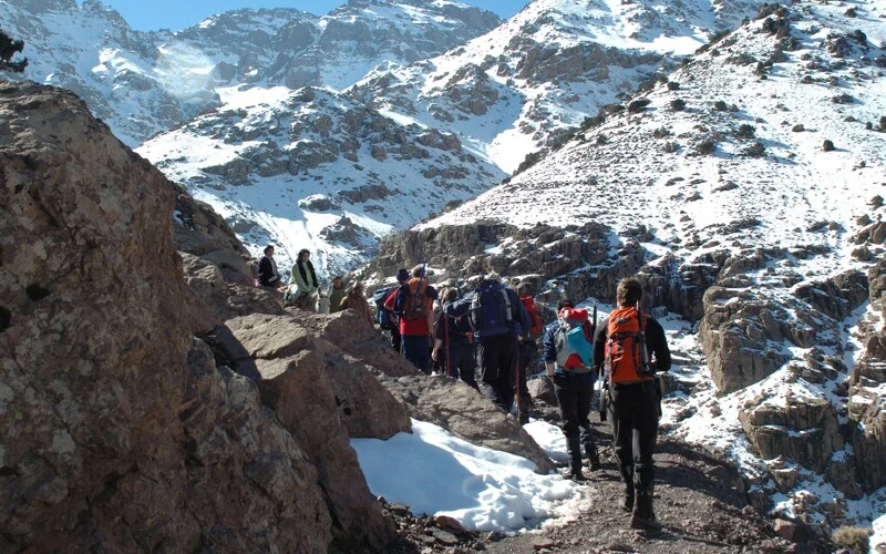 Aufstieg nach Chamharouch und zur Toubkal-Berghütte