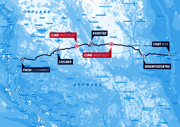 Karte: Birkebeiner Rennet 