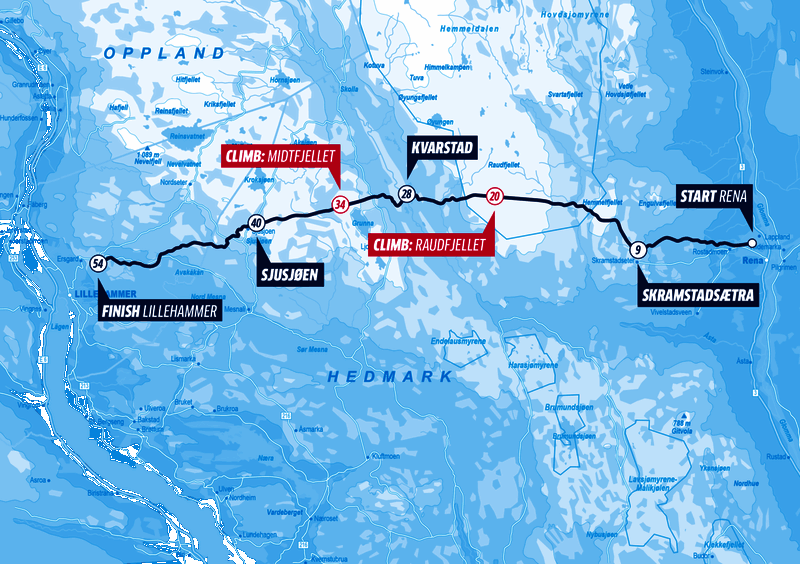 Karte: Birkebeiner Rennet 