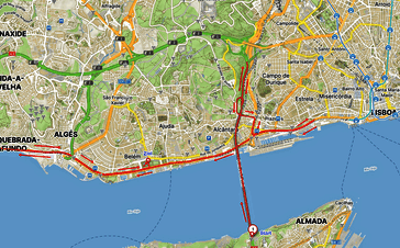 Karte: Lissabon Halbmarathon