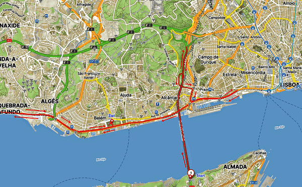 Karte: Lissabon Halbmarathon