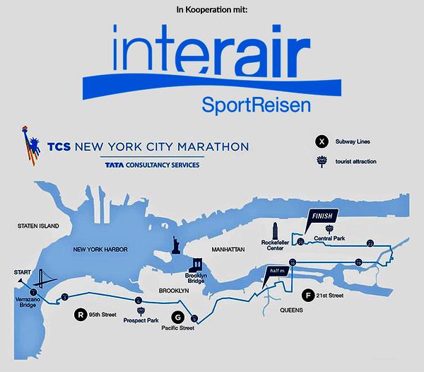 Karte: TCS New York City Marathon