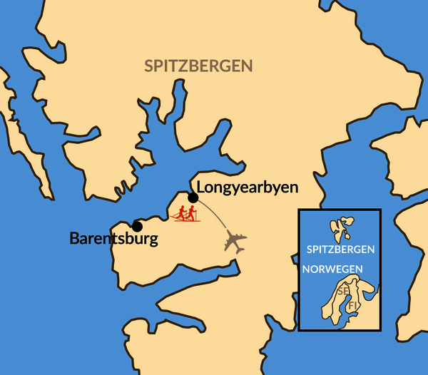 Karte: Svalbard Skimarathon