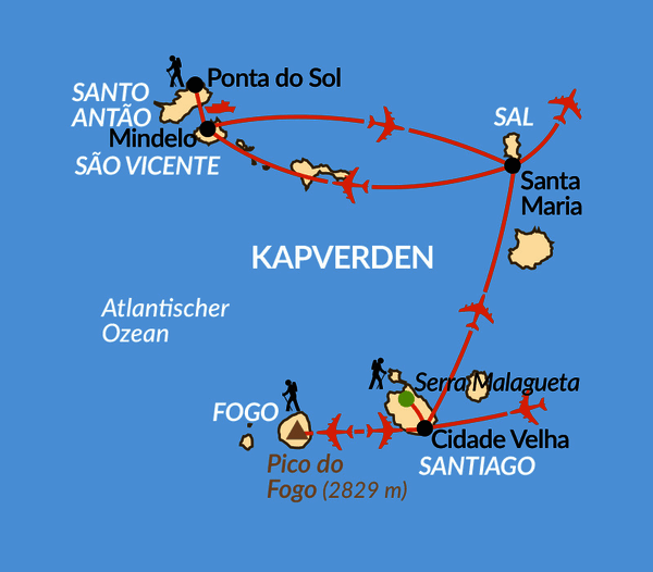 Karte: Kapverden – Wanderarchipel im Atlantik