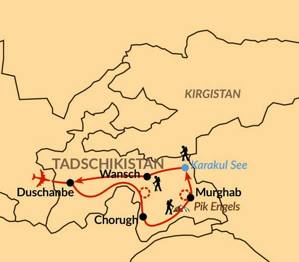 Karte: Auf dem Pamir Highway zum Dach der Welt