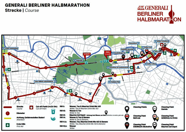 Karte: Generali Berliner Halbmarathon