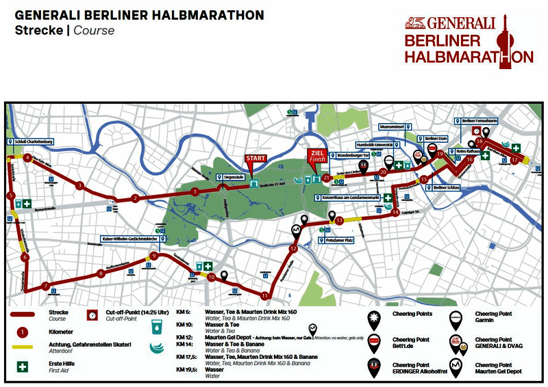 Karte: Generali Berliner Halbmarathon