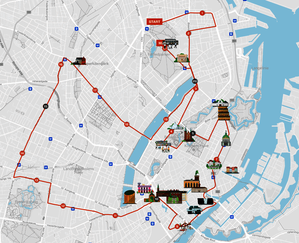 Karte: Kopenhagen Halbmarathon